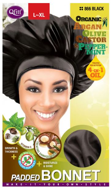 QFITT Organic Satin Padded Bonnet L~XL, Sareya Beauty Supply Store, Hair accessories